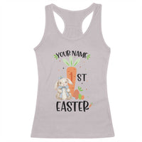 Personalized Easter Day Racerback Tank Top Custom Text 1st Easter Cute Bunny Carrot
