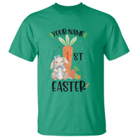 Personalized Easter Day T Shirt Custom Text 1st Easter Cute Bunny Carrot