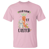 Personalized Easter Day T Shirt Custom Text 1st Easter Cute Bunny Carrot