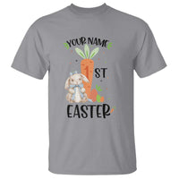 Personalized Easter Day T Shirt Custom Text 1st Easter Cute Bunny Carrot