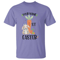 Personalized Easter Day T Shirt Custom Text 1st Easter Cute Bunny Carrot