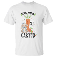 Personalized Easter Day T Shirt Custom Text 1st Easter Cute Bunny Carrot