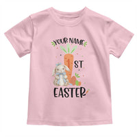 Personalized Easter Day Toddler T Shirt Custom Text 1st Easter Cute Bunny Carrot