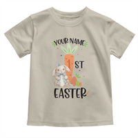 Personalized Easter Day Toddler T Shirt Custom Text 1st Easter Cute Bunny Carrot