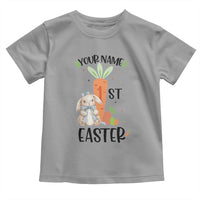 Personalized Easter Day Toddler T Shirt Custom Text 1st Easter Cute Bunny Carrot
