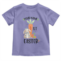 Personalized Easter Day Toddler T Shirt Custom Text 1st Easter Cute Bunny Carrot