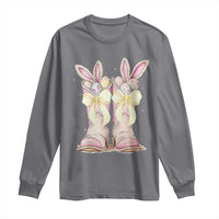 Funny Easter Day Cowgirl Egg Cowboy Boots Long Sleeve Shirt