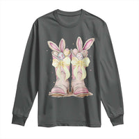 Funny Easter Day Cowgirl Egg Cowboy Boots Long Sleeve Shirt