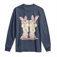 Funny Easter Day Cowgirl Egg Cowboy Boots Long Sleeve Shirt