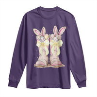 Funny Easter Day Cowgirl Egg Cowboy Boots Long Sleeve Shirt