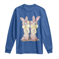Funny Easter Day Cowgirl Egg Cowboy Boots Long Sleeve Shirt