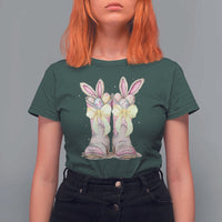 Funny Easter Day Cowgirl Egg Cowboy Boots T Shirt For Women