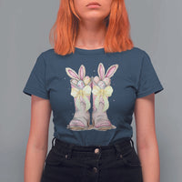 Funny Easter Day Cowgirl Egg Cowboy Boots T Shirt For Women