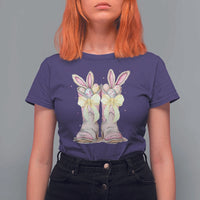 Funny Easter Day Cowgirl Egg Cowboy Boots T Shirt For Women