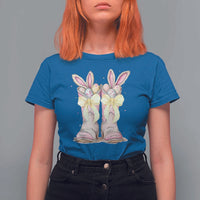 Funny Easter Day Cowgirl Egg Cowboy Boots T Shirt For Women