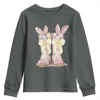 Funny Easter Day Cowgirl Egg Cowboy Boots Youth Sweatshirt