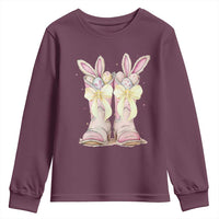 Funny Easter Day Cowgirl Egg Cowboy Boots Youth Sweatshirt