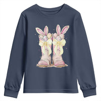 Funny Easter Day Cowgirl Egg Cowboy Boots Youth Sweatshirt