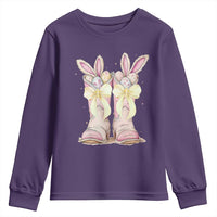 Funny Easter Day Cowgirl Egg Cowboy Boots Youth Sweatshirt
