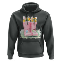 Funny Easter Day Gardening Hoodie Gardener Boots Bunny Ears Colorful Eggs