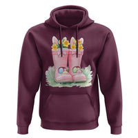 Funny Easter Day Gardening Hoodie Gardener Boots Bunny Ears Colorful Eggs