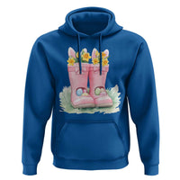 Funny Easter Day Gardening Hoodie Gardener Boots Bunny Ears Colorful Eggs