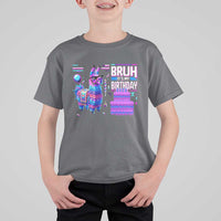 Funny Bruh It's My Birthday T Shirt For Kid Llama Pinata Gaming Bday