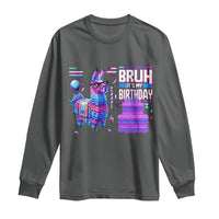 Funny Bruh It's My Birthday Long Sleeve Shirt Llama Pinata Gaming Bday