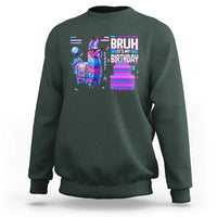 Funny Bruh It's My Birthday Sweatshirt Llama Pinata Gaming Bday