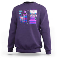 Funny Bruh It's My Birthday Sweatshirt Llama Pinata Gaming Bday