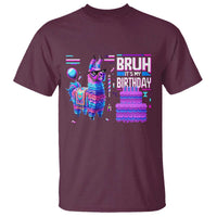 Funny Bruh It's My Birthday T Shirt Llama Pinata Gaming Bday