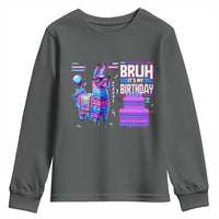Funny Bruh It's My Birthday Youth Sweatshirt Llama Pinata Gaming Bday