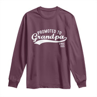 Funny New Grandpa Promoted To Grandpa Since 2025 Long Sleeve Shirt Baby Announcement