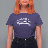 Funny New Grandpa Promoted To Grandpa Since 2025 T Shirt For Women Baby Announcement