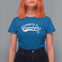 Funny New Grandpa Promoted To Grandpa Since 2025 T Shirt For Women Baby Announcement
