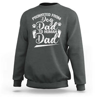 Funny Promoted From Dog Dad To Human Dad Sweatshirt New Father Paw Father's Day