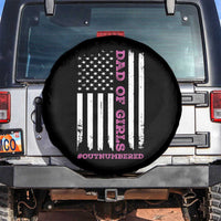 Funny Dad Of Girls Outnumbered Spare Tire Cover Vintage American Flag Father's Day
