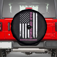 Funny Dad Of Girls Outnumbered Spare Tire Cover Vintage American Flag Father's Day