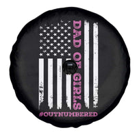 Funny Dad Of Girls Outnumbered Spare Tire Cover Vintage American Flag Father's Day