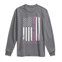 Funny Dad Of Girls Outnumbered Long Sleeve Shirt Vintage American Flag Father's Day