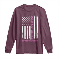 Funny Dad Of Girls Outnumbered Long Sleeve Shirt Vintage American Flag Father's Day