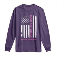 Funny Dad Of Girls Outnumbered Long Sleeve Shirt Vintage American Flag Father's Day
