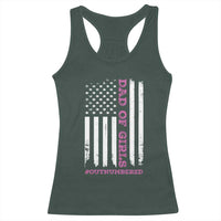Funny Dad Of Girls Outnumbered Racerback Tank Top Vintage American Flag Father's Day
