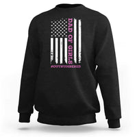 Funny Dad Of Girls Outnumbered Sweatshirt Vintage American Flag Father's Day
