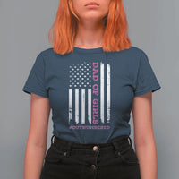 Funny Dad Of Girls Outnumbered T Shirt For Women Vintage American Flag Father's Day