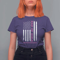 Funny Dad Of Girls Outnumbered T Shirt For Women Vintage American Flag Father's Day
