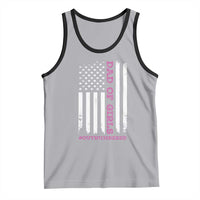 Funny Dad Of Girls Outnumbered Tank Top Vintage American Flag Father's Day