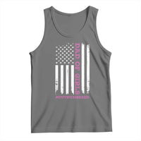Funny Dad Of Girls Outnumbered Tank Top Vintage American Flag Father's Day