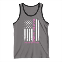 Funny Dad Of Girls Outnumbered Tank Top Vintage American Flag Father's Day