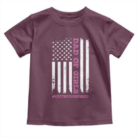 Funny Dad Of Girls Outnumbered Toddler T Shirt Vintage American Flag Father's Day